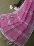 Gulnaar Embroidered Linen Saree