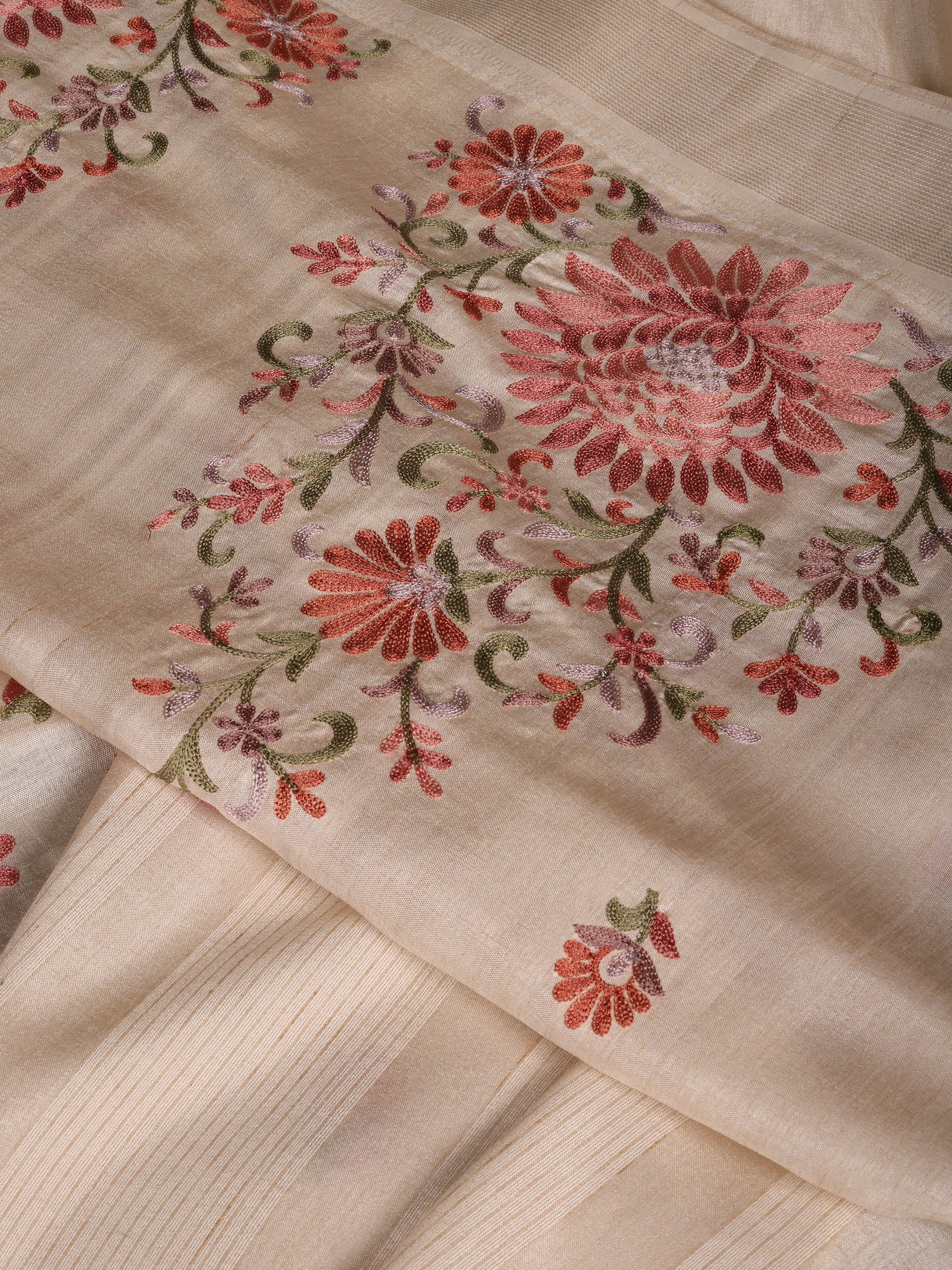 Megha Embroidered Tussar Saree
