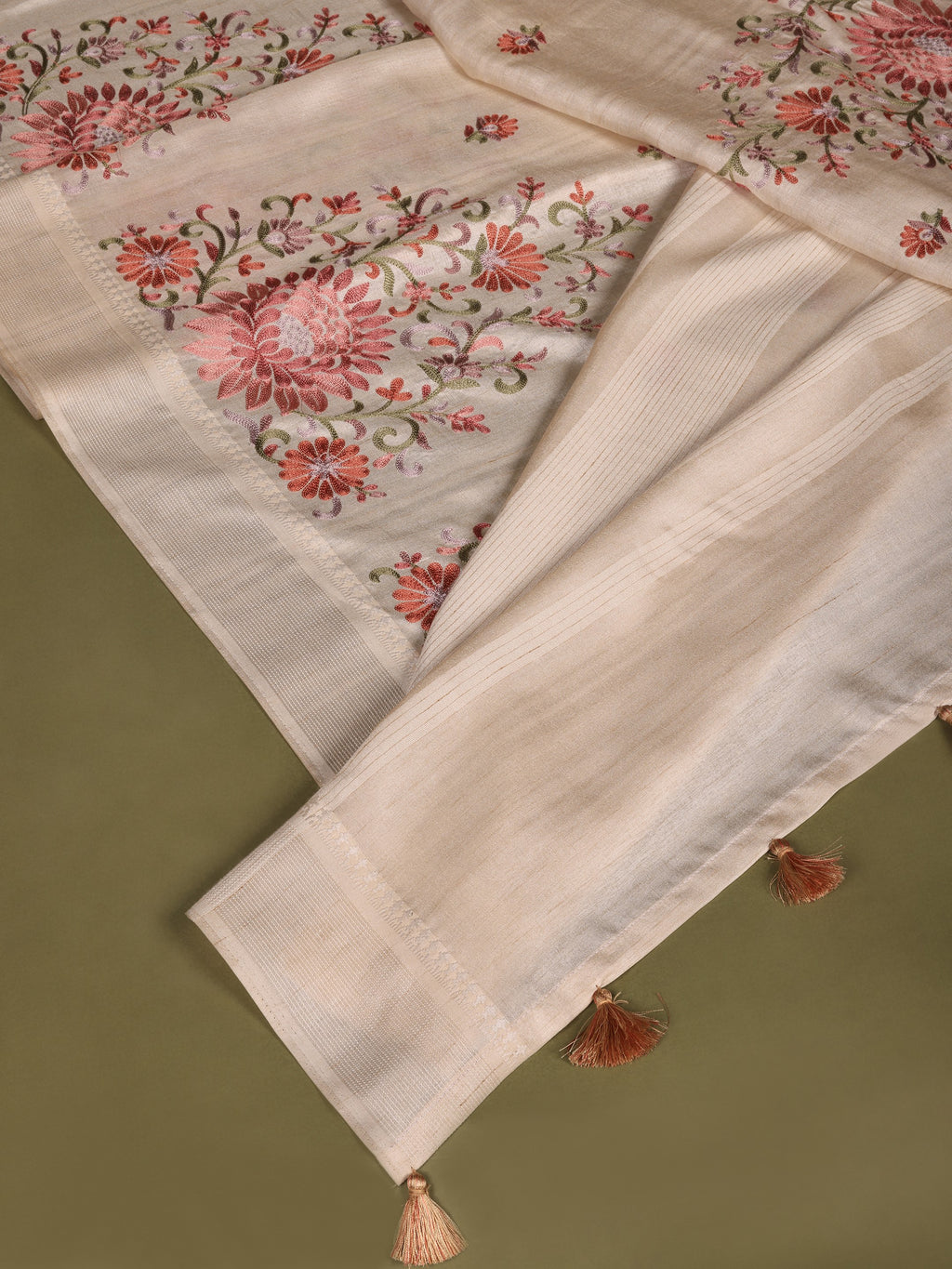 Megha Embroidered Tussar Saree