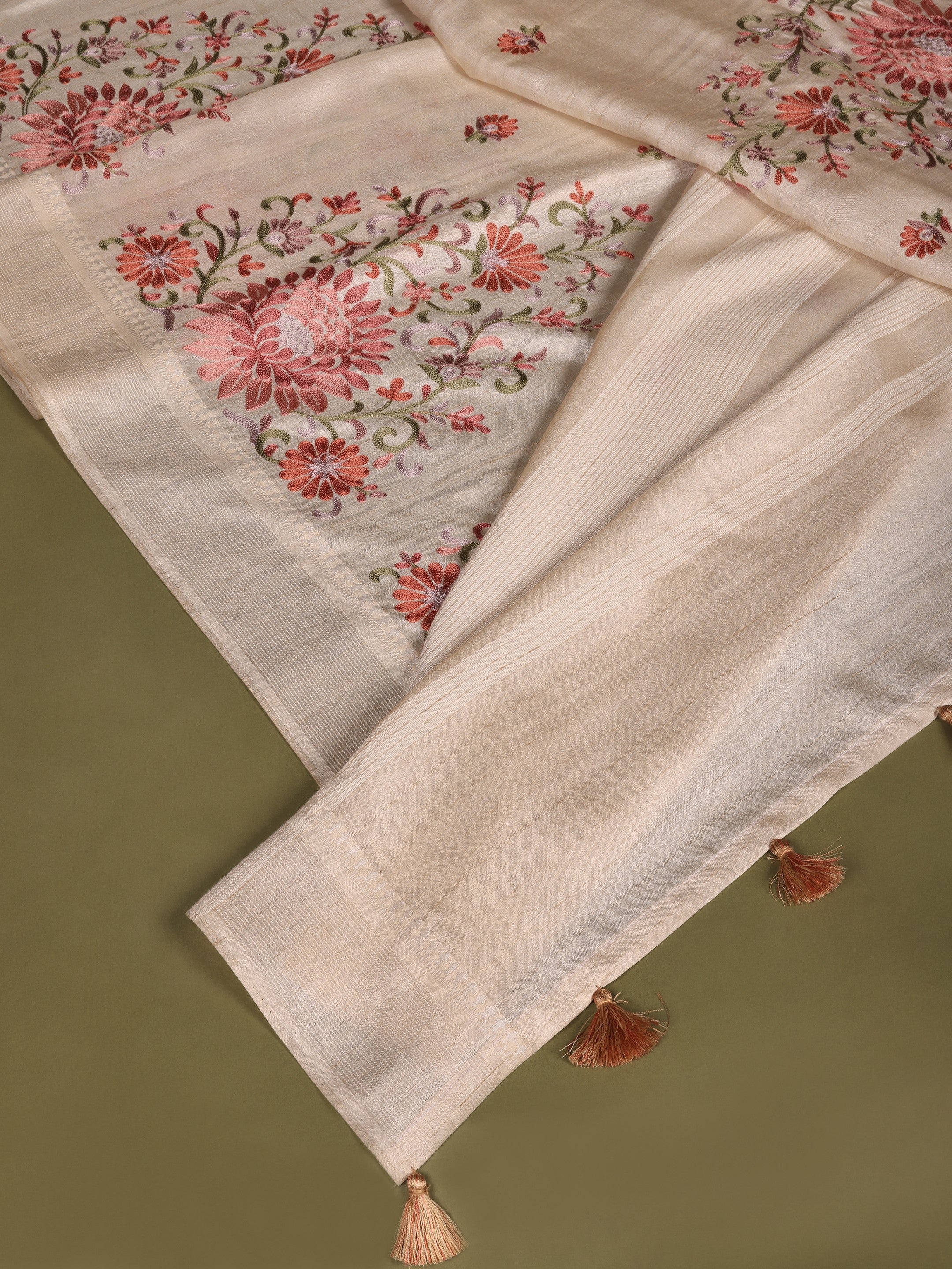 Megha Embroidered Tussar Saree