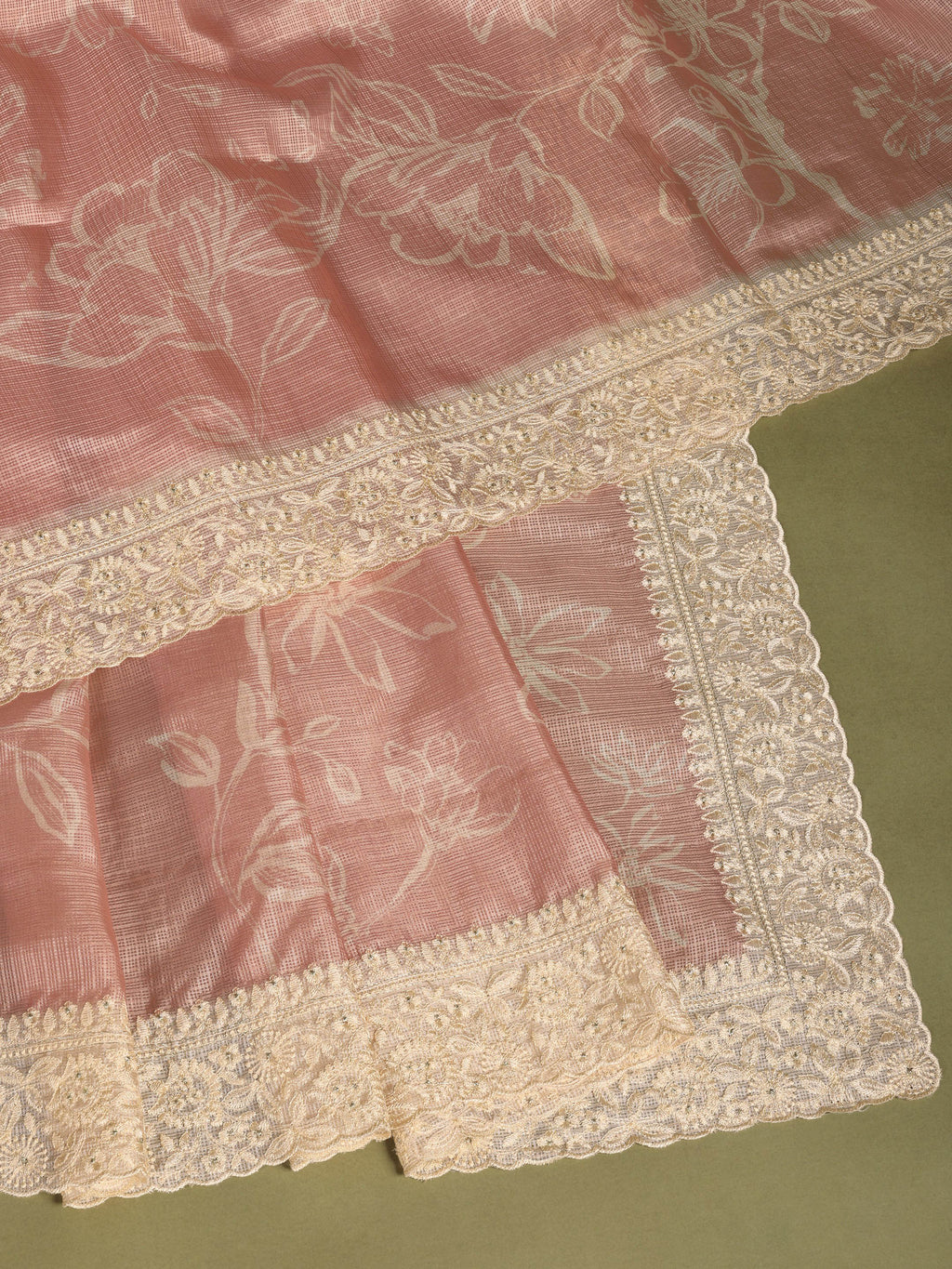 Sia Embroidered Kota Doria Silk saree