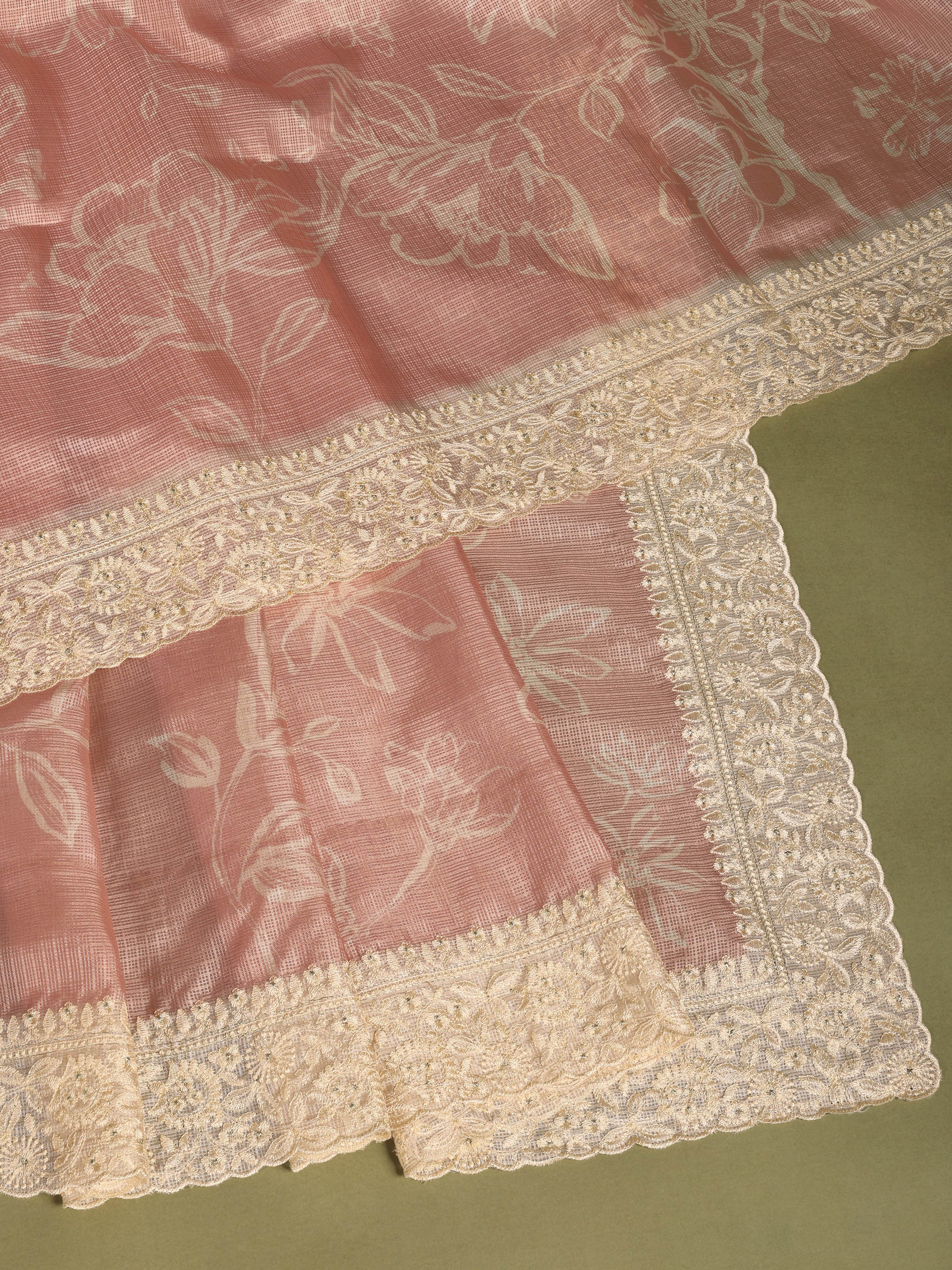 Sia Embroidered Kota Doria Silk saree