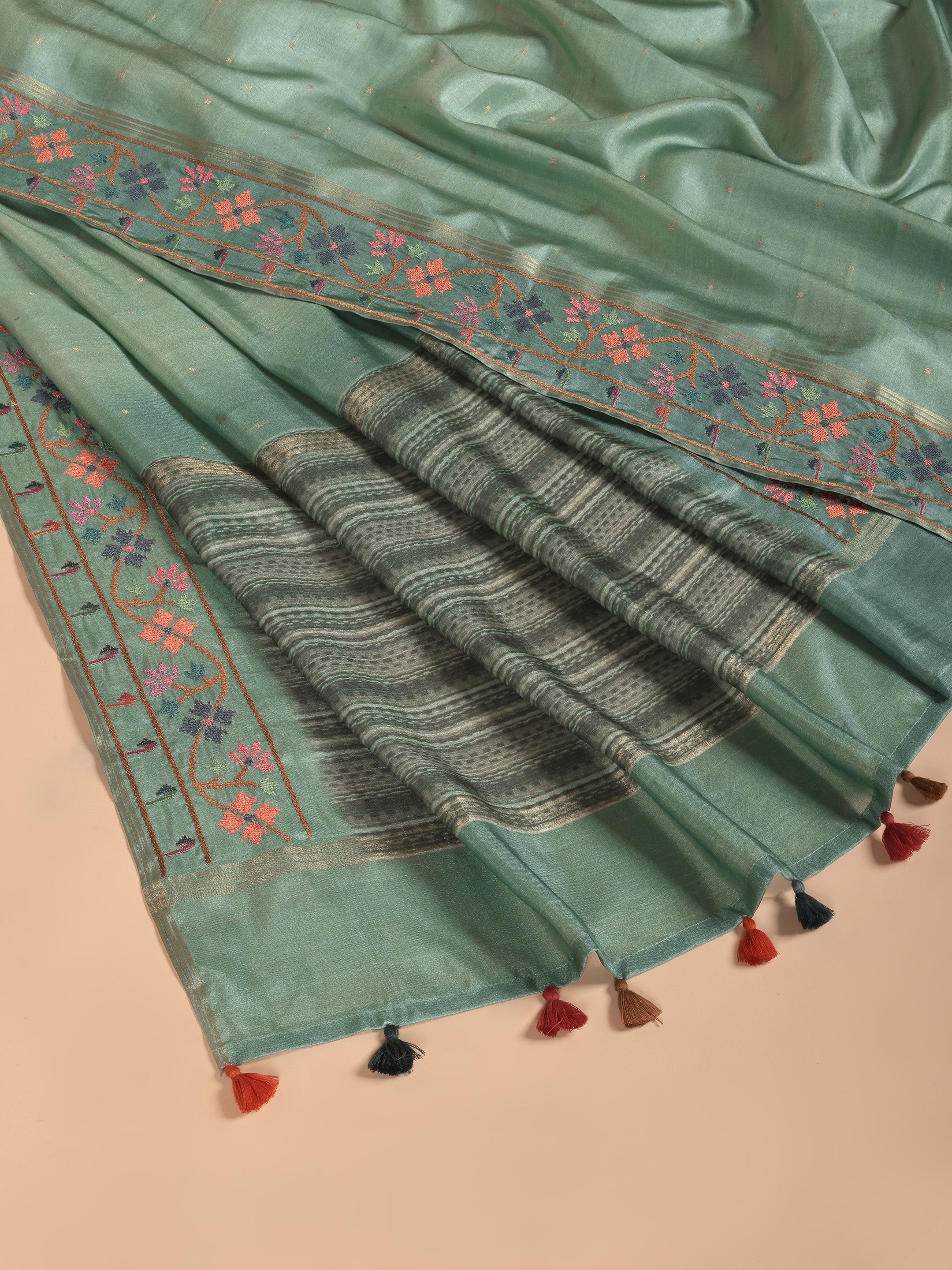 Avni Embroidered Tussar Saree