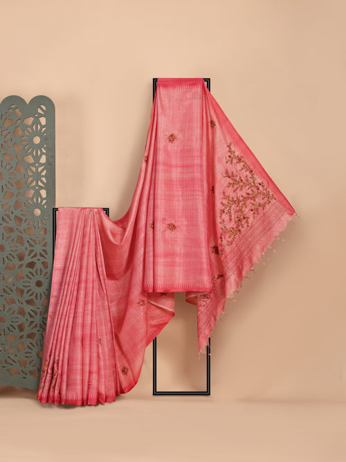 Gulbahar Linen Tissue Embroidered Saree