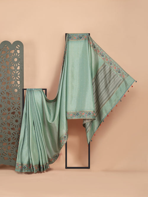Avni Embroidered Tussar Saree