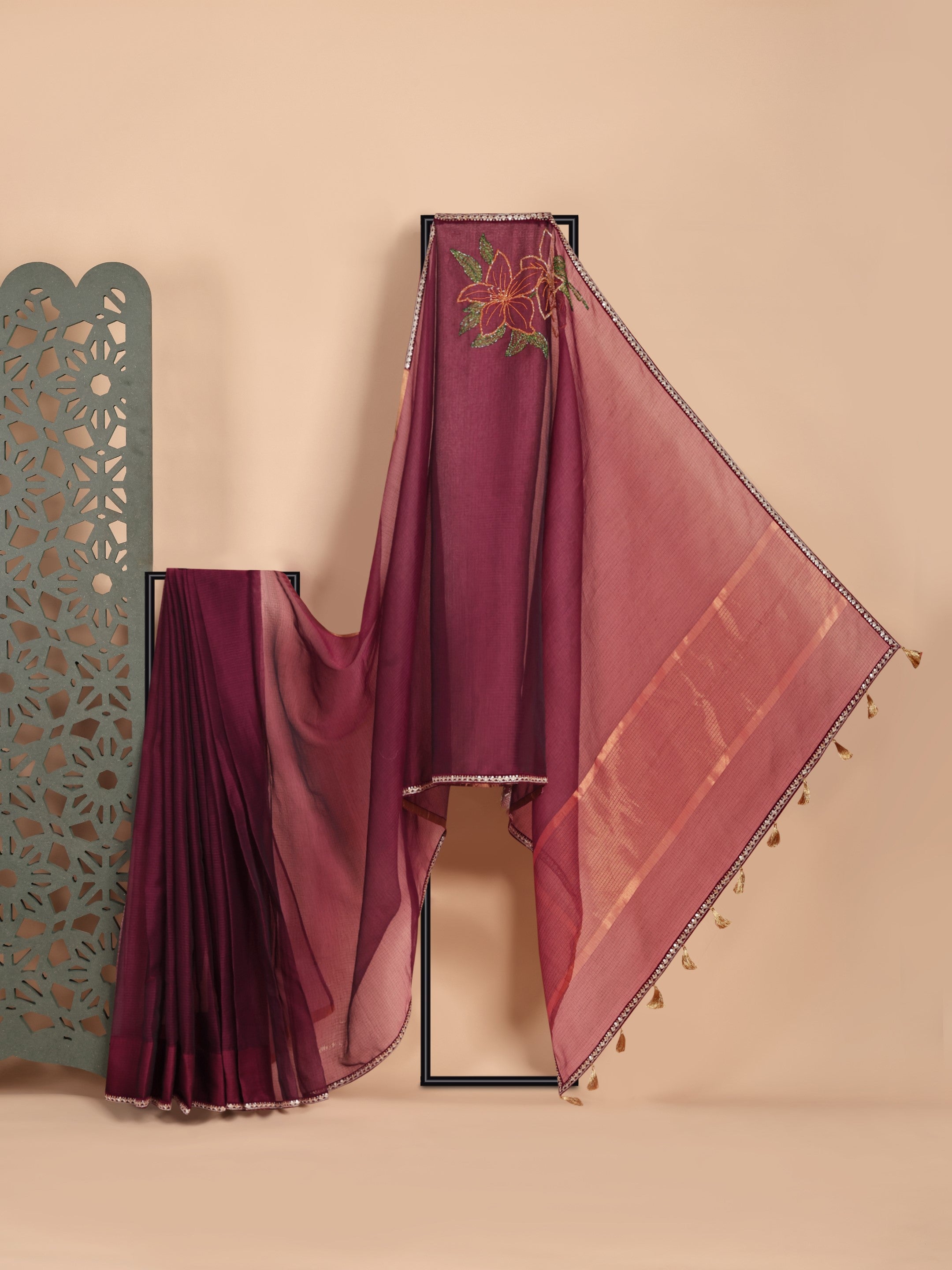 Ruhani Embroidered Kota Doaria Saree