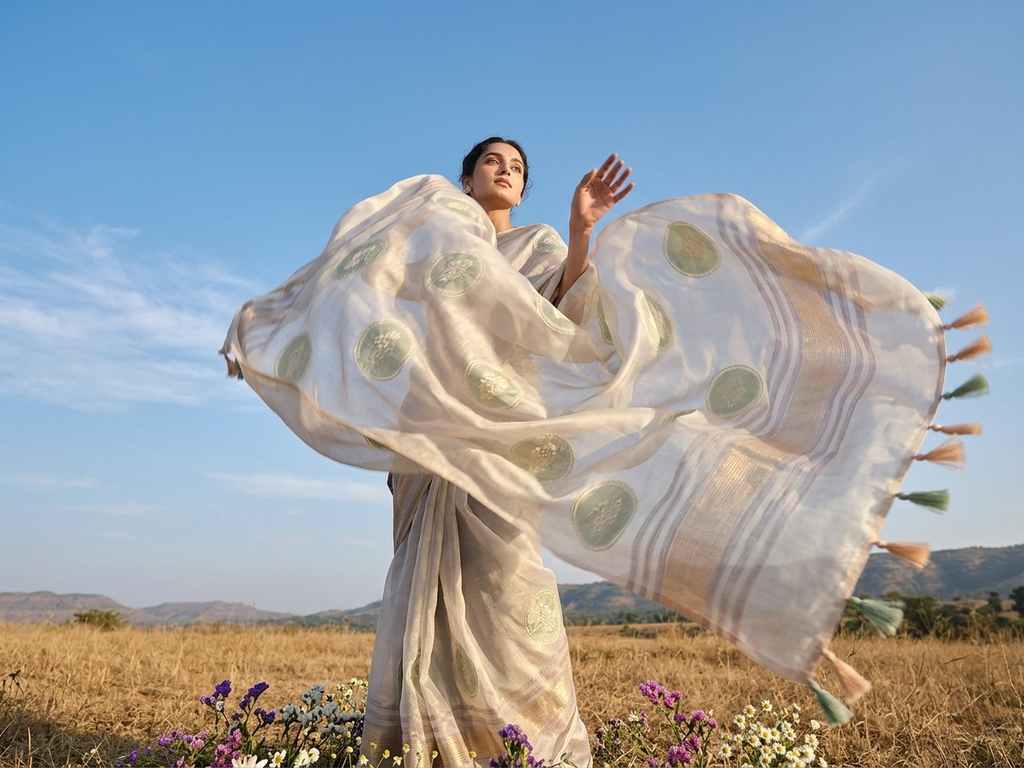 Bagh-e-Iram Chanderi Tissue Saree