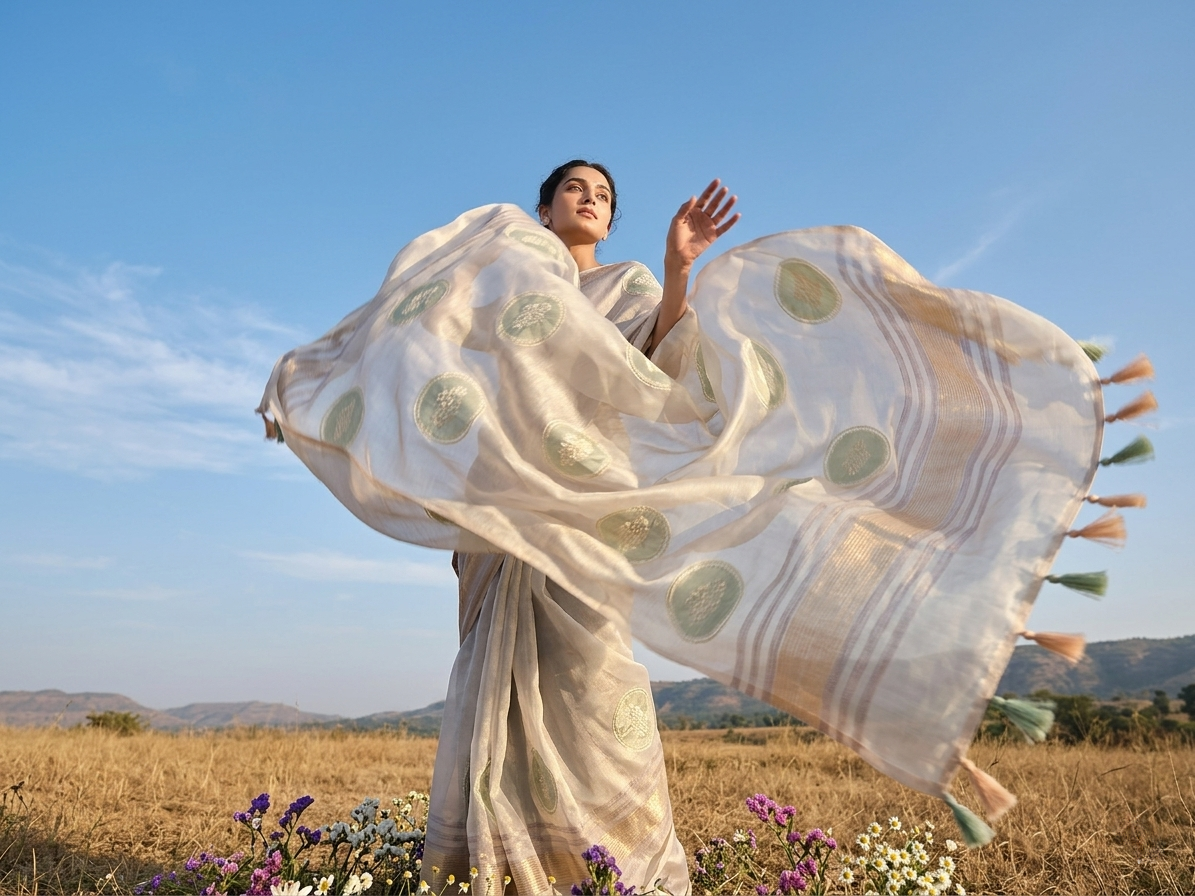 Bagh-e-Iram Chanderi Tissue Saree