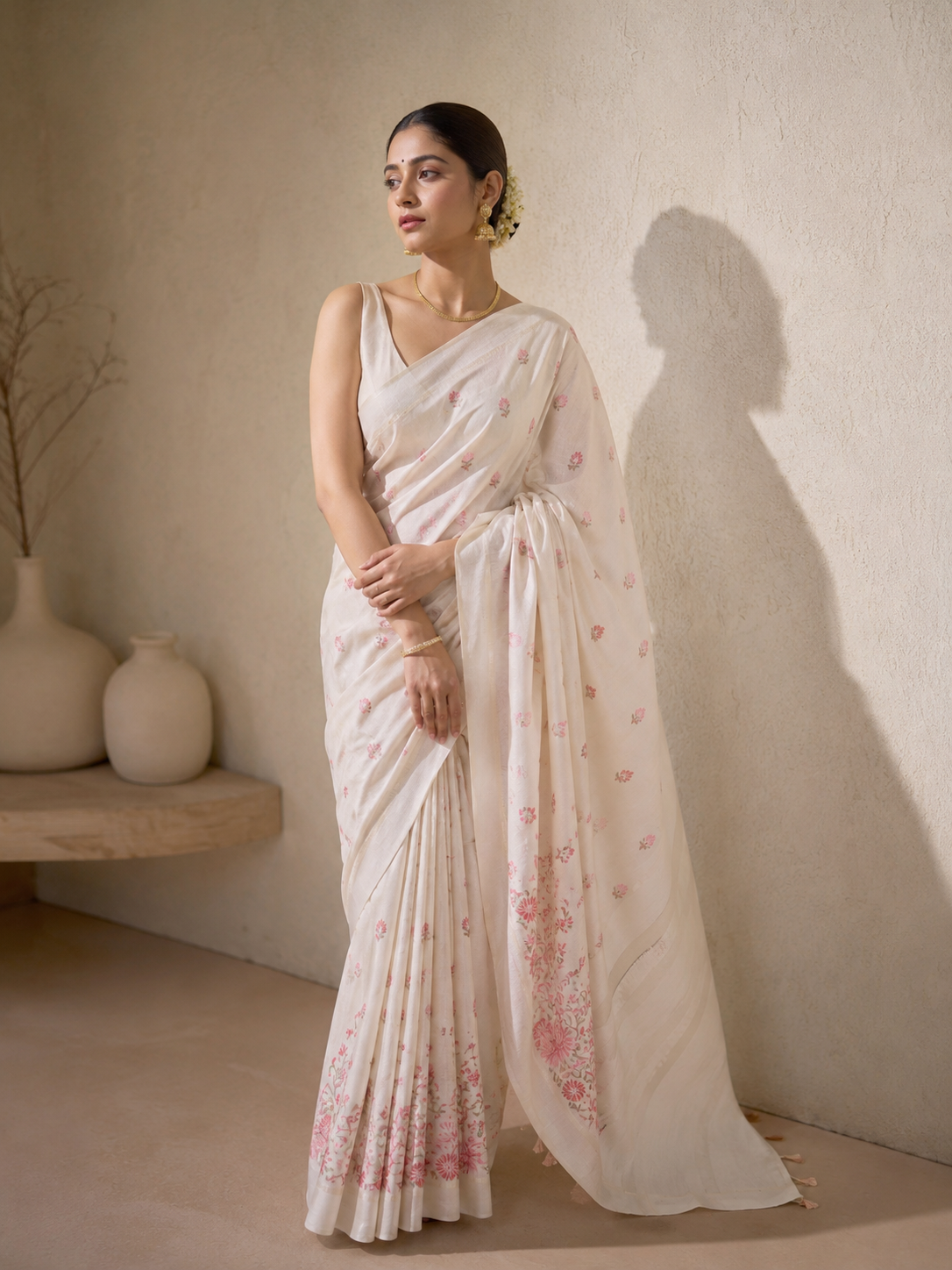 Megha Embroidered Tussar Saree