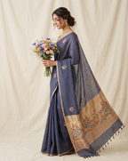 Neelima Linen Tissue Embroidered saree