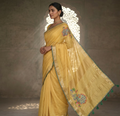 Mayura Embroidered Linen Saree