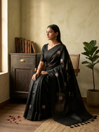 Raatrani Embroidered Tussar Saree